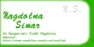 magdolna simar business card